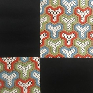 used 帯 亀甲柄 黒の画像