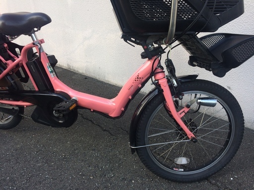地域限定　ブリヂストン　アンジェリーノプティット　新基準　三人乗り　子供乗せ　ピンク　ギュットミニ　キッスミニ　神戸市　電動自転車　