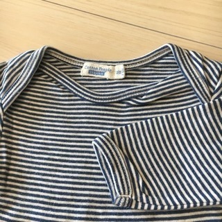 超美品オーガニックコットンロンパース 50-60 長袖の画像