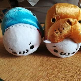 【中古・値下げ】食べられかおもじん奇ぐるみぬいぐるみ4点セット（全種）の画像