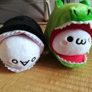 【中古・値下げ】食べられかおもじん奇ぐるみぬいぐるみ4点セット（全種）の画像