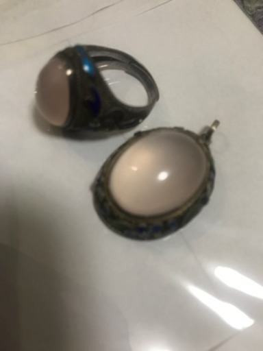 年代物ローズクォーツ 指輪とペンダントヘッド 値下げ！