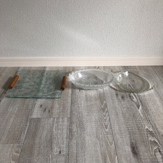 【値下げしました】ガラス皿いろいろ3点セット
