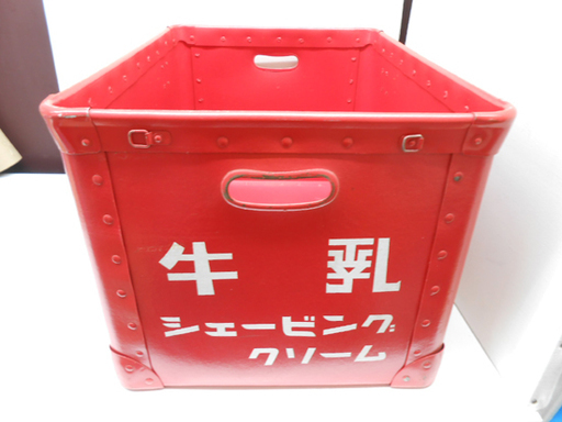 希少 昭和レトロ 牛乳石鹸 ボテ箱 箱 宅配箱 赤 物入れ 収納BOX 約52×37×31㎝ ☆ PayPay(ペイペイ)決済可能 ☆