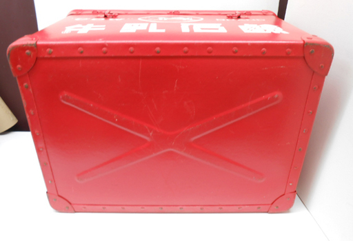 希少 昭和レトロ 牛乳石鹸 ボテ箱 箱 宅配箱 赤 物入れ 収納BOX 約52×37×31㎝ ☆ PayPay(ペイペイ)決済可能 ☆