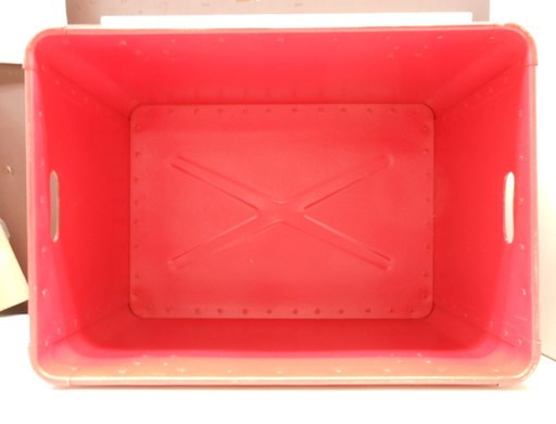 希少 昭和レトロ 牛乳石鹸 ボテ箱 箱 宅配箱 赤 物入れ 収納BOX 約52×37×31㎝ ☆ PayPay(ペイペイ)決済可能 ☆