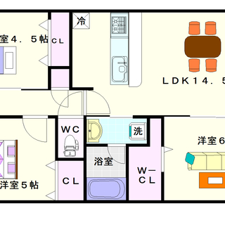 🌟ジモティー限定格安プラン🌟【ルナグランデ】5号タイプ！3ＬＤＫ...