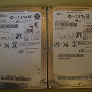 FUJITSU　2.5インチ　SATA　40GBハードディスク　2個の画像