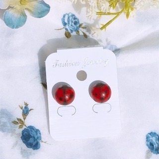 てんとう虫のピアスの画像