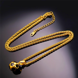 新品　OLOEY　サッカーボール　ペンダントネックレス　シルバー　ゴールド　サポーター　Jリーグ　ワールドカップ　スポーツ　メンズ　レディース　ファッション　ジュエリーの画像