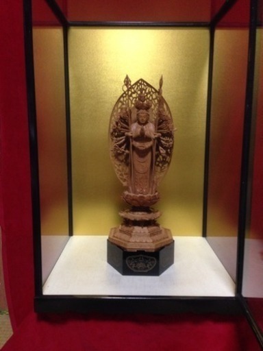 十一面千手観音菩薩像 香木白檀仏像 超細密手彫り香木白檀  送料込