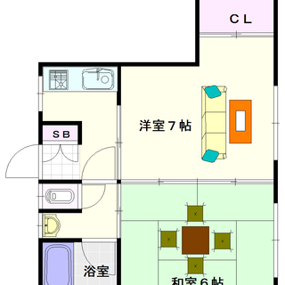 【マンションフクカワ】2Ｋタイプ！珍しいタイプの間取ですよね☆