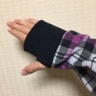 チェック  パーカー(親指用袖口穴開き)の画像