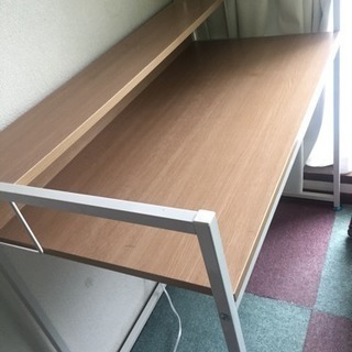 デスク 机 コンセント付き 幅100cm 奥行50cm ラック奥行10cmの画像