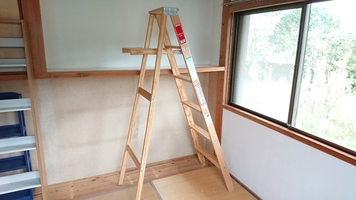 美品★木製脚立 ミシガンラダー Lサイズ（6フィート） 6段 コンパクト 折りたたみ 椅子 木目 ウッド 踏み台 ステップ ディスプレイ ★  Yahoo!かんたん決済