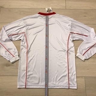 新品 未使用 オンザコート ロンt XS 白x赤 長袖シャツ バスケ OTCの画像