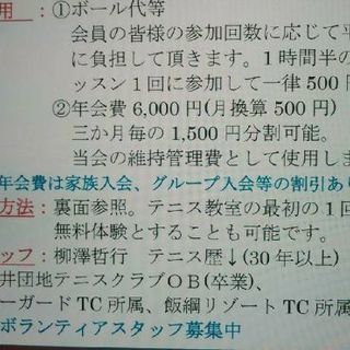 初心者向けテニス教室付き硬式テニスサークル『福井団地テニスアカデミー』会員募集中 - スポーツ