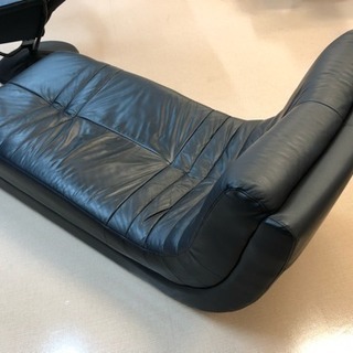 本革の黒いブーツソファー美品お洒落の画像