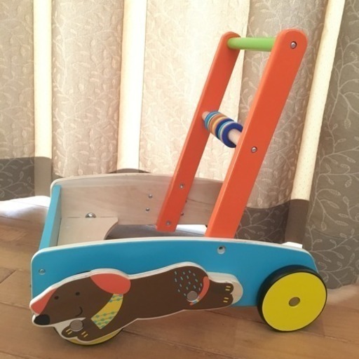 【購入価格約3000円】イマジナリウム 木製 こいぬの手押し車