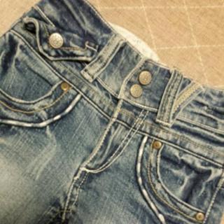 BEETS ビーツ　デニム　110 ハーフパンツ　ダメージ加工　...