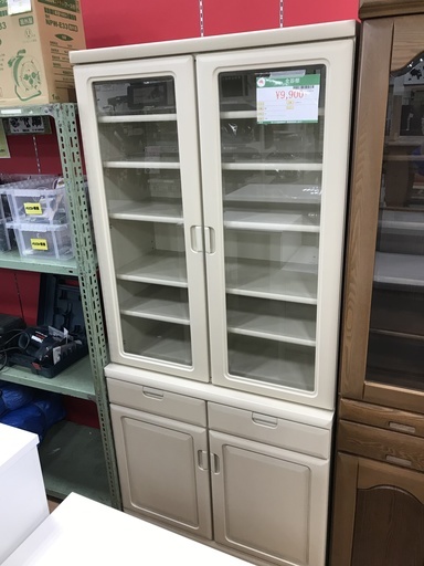 値下げしました。食器棚　アイボリー