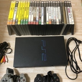 PS2 コントローラ２つ ソフト２６本セット！の画像