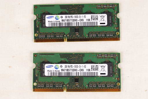 6972　M471B5773DH0-CH9 DDR3 1333 2GB PC3-10600S S.O.DIMM 2枚セット SAMSUNG ノートPC用メモリ アントレ