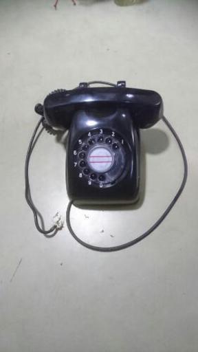 電話、黒電話オブジェ