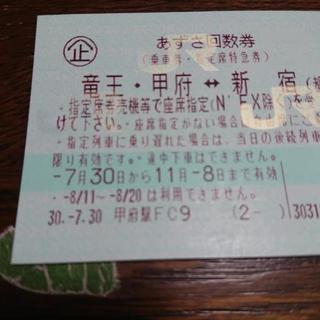 売り切れましたm(__)mあずさ・かいじ　指定席特急券の画像