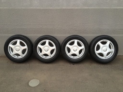 オートバックス 155/65R13 2013年製  スタッドレス アルミホイール付 4本セット PCD 100(マルチピッチ)  8穴  4J オフ＋42