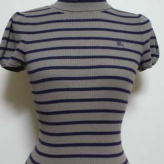 超美ライン　シルク混　バーバリーブルーレーベル　ボーダーカットソー