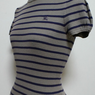 超美ライン　シルク混　バーバリーブルーレーベル　ボーダーカットソーの画像