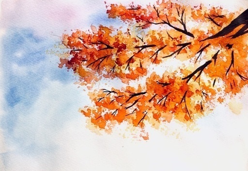 水彩ワークショップ 『紅葉画』 (shou) 長町のワークショップの