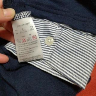 タグ付♪CINEMA CLUBハニーズ M 重ね着風七分袖トップス ネイビーの画像