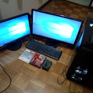 自作デスクトップパソコン i7-860 メモリ8GB HDD1TB GTX550Ti Windows10 Office2010　　[取引中]　　　　　　　　　　　　　　　モニターx2台 無線子機 マウス&キーボード&スピーカー 動作保証付