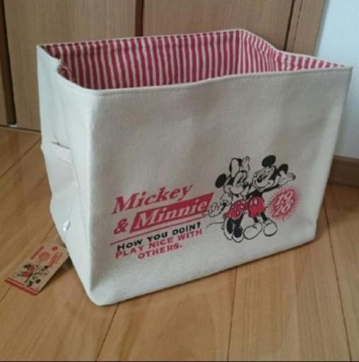 【新品・未使用】ディズニーキャラクター キャンバスストレージ ミッキー＆ミニー