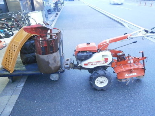 中古品 三菱 耕運機 複数パーツ付（畝立て・麦踏・スペアタイア）★