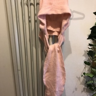 きれいです☆アンゴラ混フード付きマフラーの画像