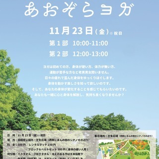 県立相模原公園芝生広場であおぞらヨガ～身体をゆっくりほぐしましょう！！