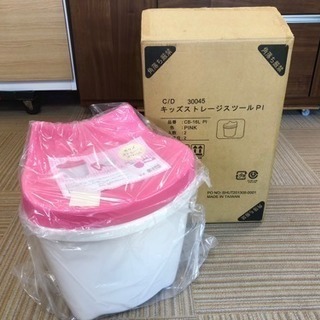 【アウトレット未使用品‼️】不二貿易 キッズストレージスツール 椅子 おもちゃ箱 ピンク(2)の画像