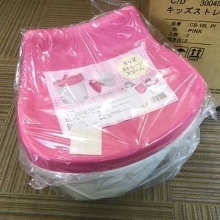 【アウトレット未使用品‼️】不二貿易 キッズストレージスツール 椅子 おもちゃ箱 ピンク(2)の画像
