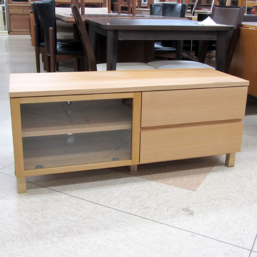 PayPay決済OK MUJI 無印良品 良品計画 廃盤 AVボード TV台 幅110cm タモ材 ナチュラルブラウン