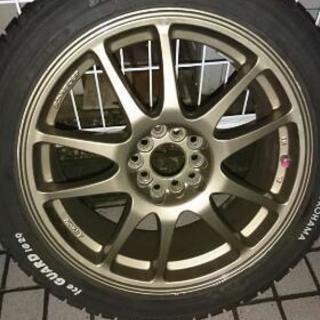 スタッドレスに。17インチホイール ブロンズ7j+38 黒8j+48 PCD100 5h