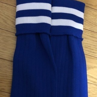 新品　サッカー　ハイソックス  ブルー 白ラインの画像
