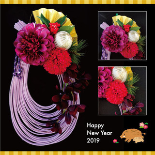 新年を花で彩る♪モダンカラーのしめ縄