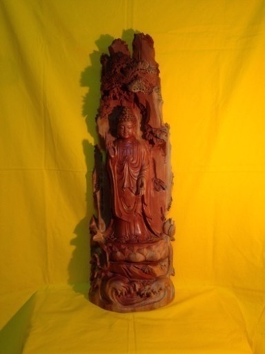 香木仏像 最高級白檀 お釈迦如来立像 一木彫り仏像 インド産香木白檀 特別割引 一点物