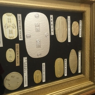 24K GP 天正大判金 太閣分銅金判など 大判　小判　セット レプリカ 額入りの画像