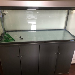 NISSO　120cm　コーナーRガラス　大型水槽　キャビネット付・エーハイム2078 3e（外部フィルター）セット