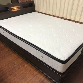 【送料無料】【美品】ilena ダブルサイズ ベッド マットレスセット