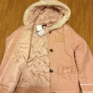 新品☆ コート ピンク／160の画像